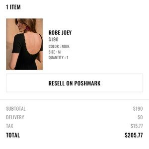 Sezane Joey Dress Noir. - Size M